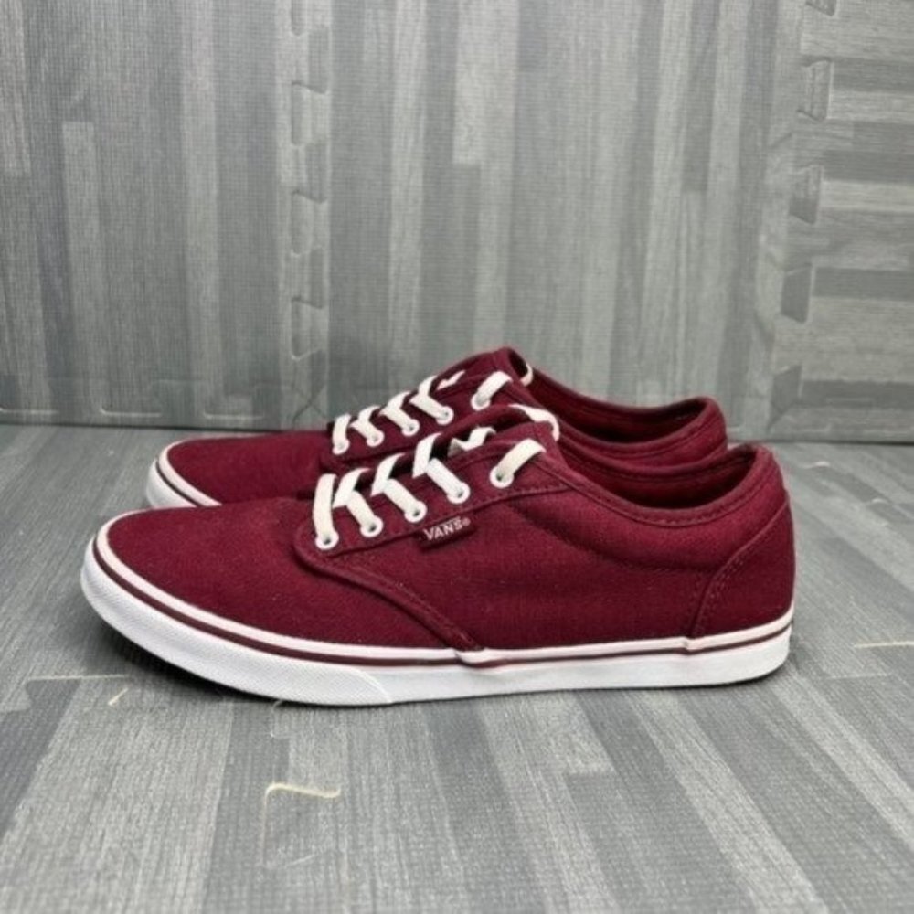 Vans Classic Low Top Skateboarding Shoes Red Burgundy Women Size 7